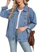 Oversized Denim Jacket Women Long Boyfriend Jean Coat - Loose Fit