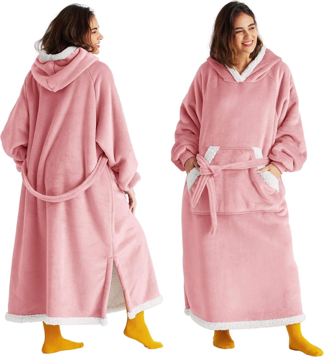 Wearable Blanket Hoodie for Women - Cozy Sherpa Sweatshirt