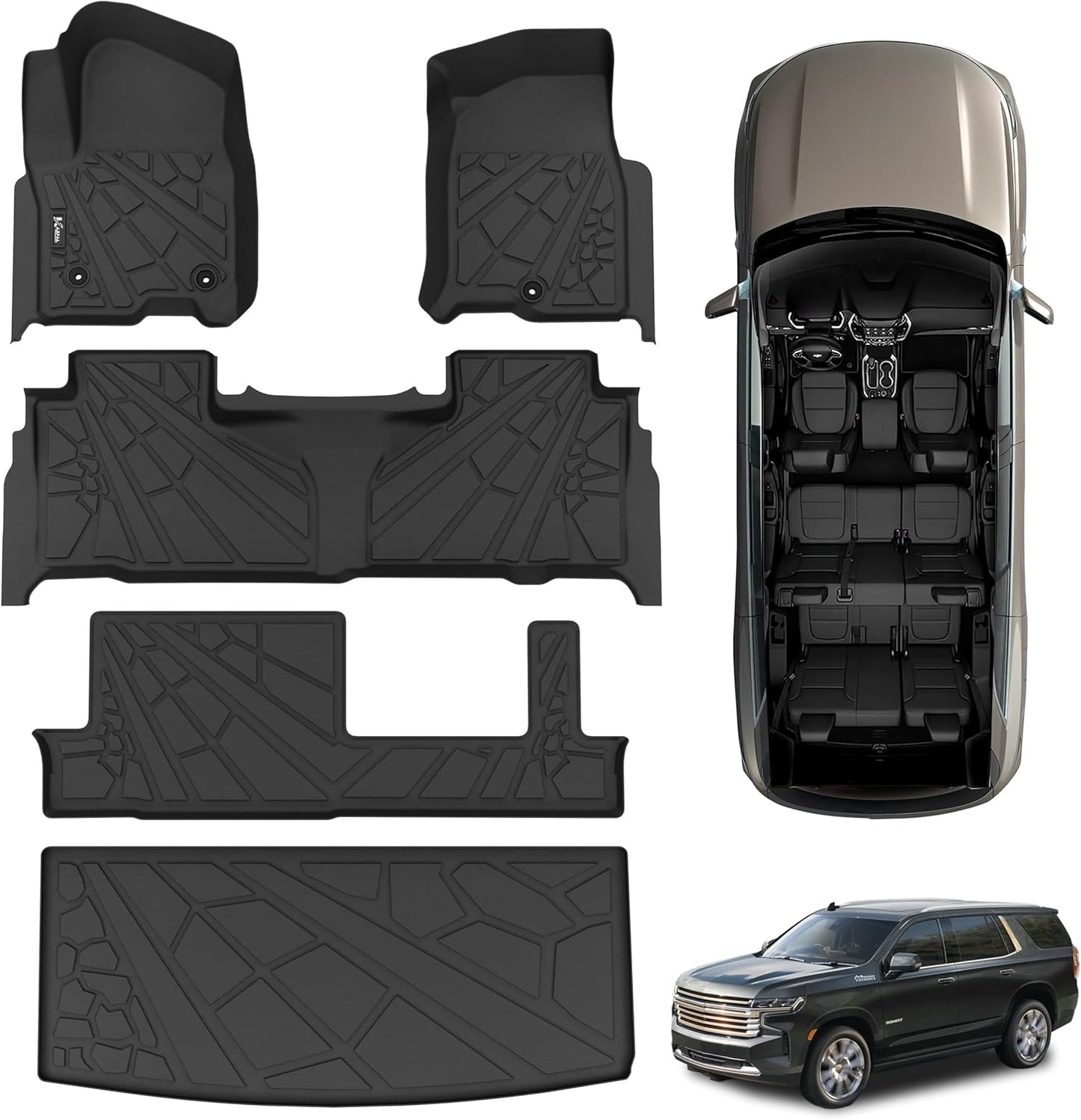 KARPAL Custom Fit Floor Mats for 2021-2025 Chevy Tahoe & Yukon