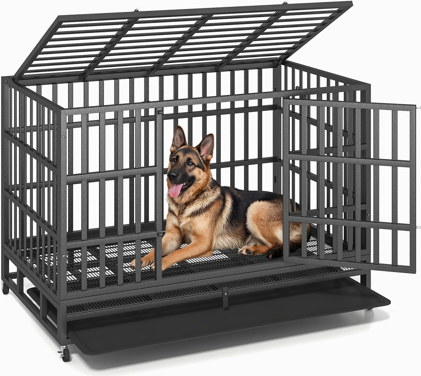 Indestructible XL Dog Crate for Heavy Duty Use, 48 Inch Size