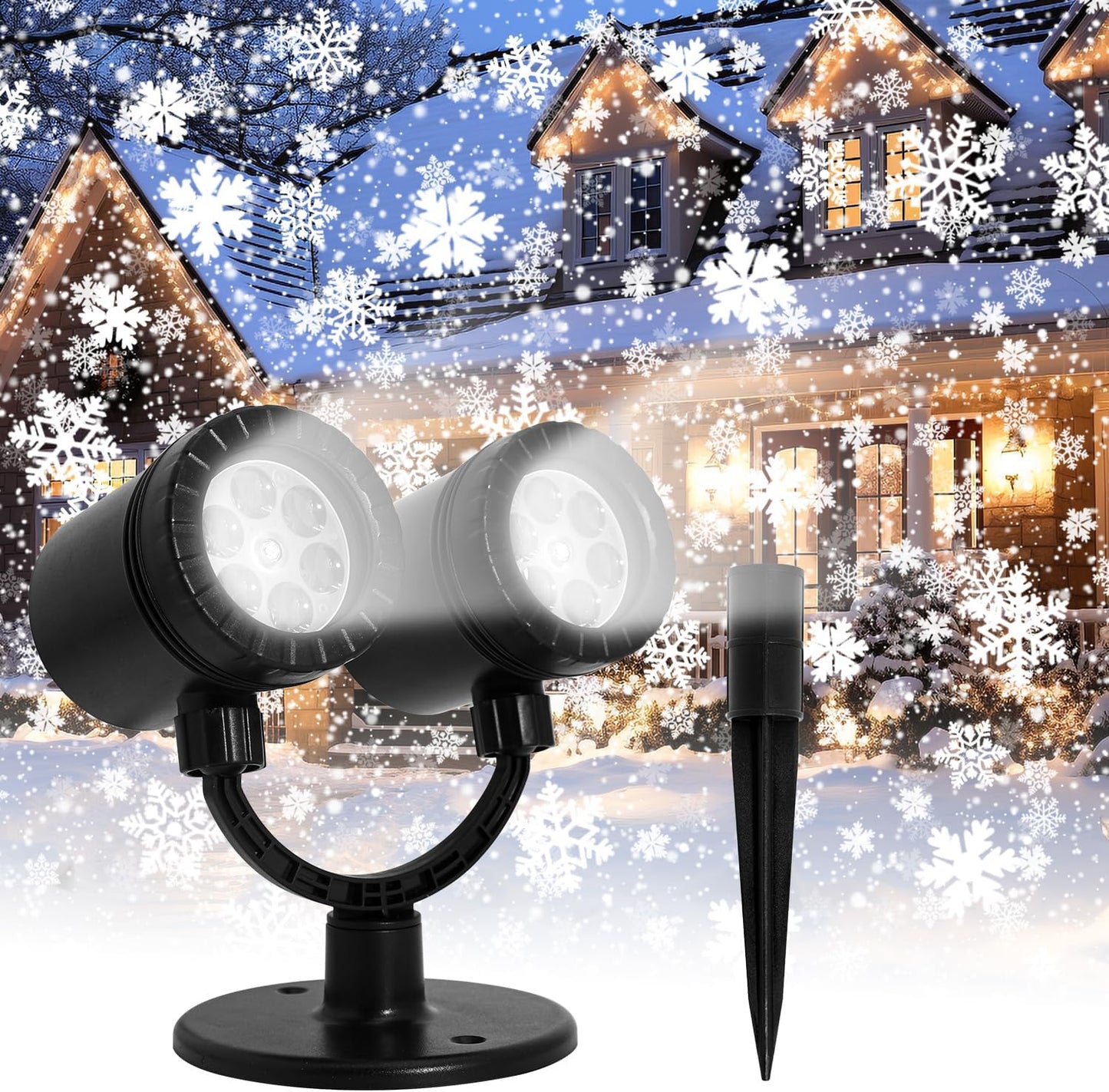 Dynamic Snowflake Christmas Projector - Festive Outdoor Lights