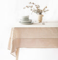 Gingham Checkered Farmhouse Tablecloth 60 x 102 in - Stonewashed