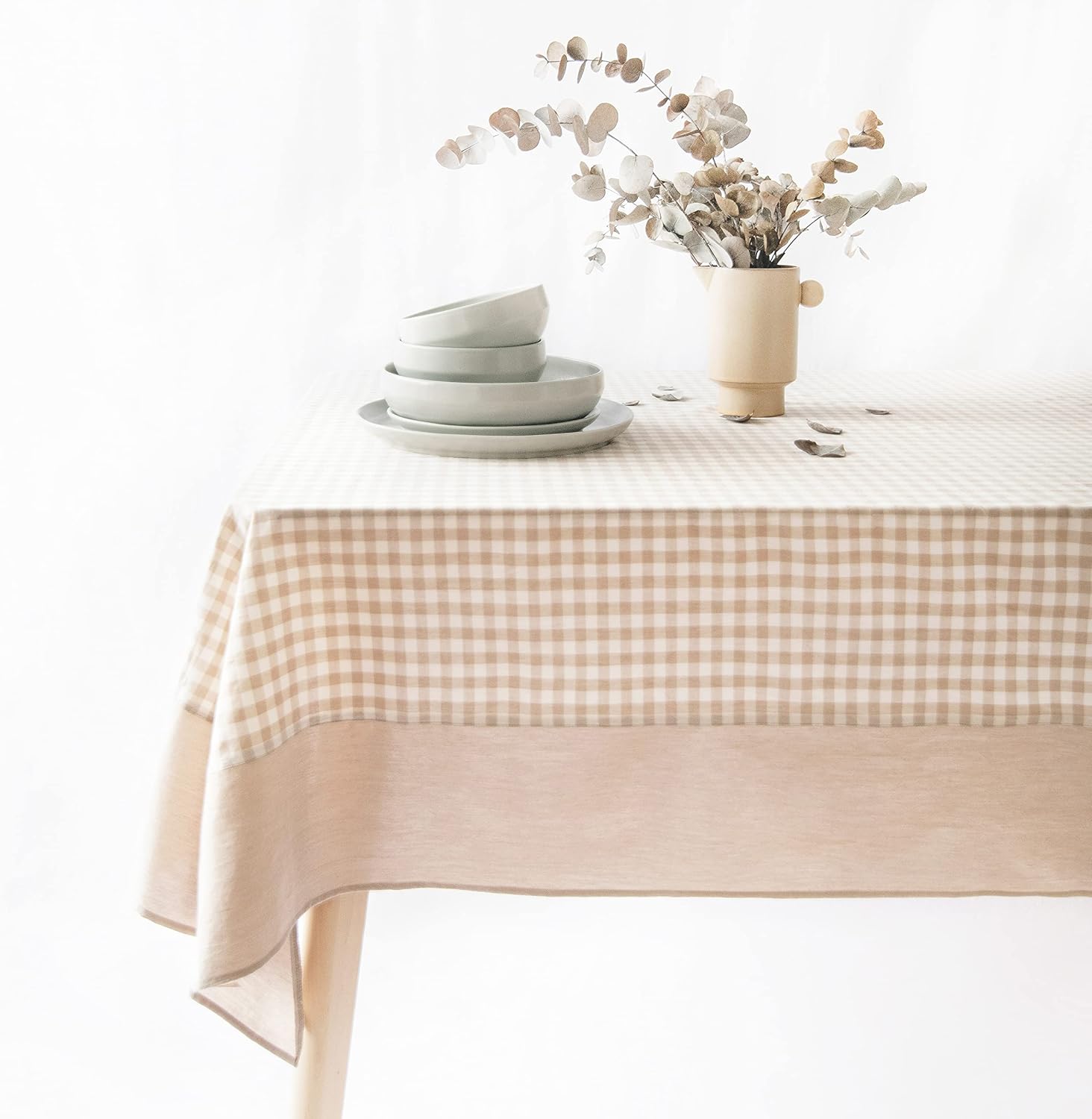 Gingham Checkered Rustic Tablecloth for Kitchen and Dining Room