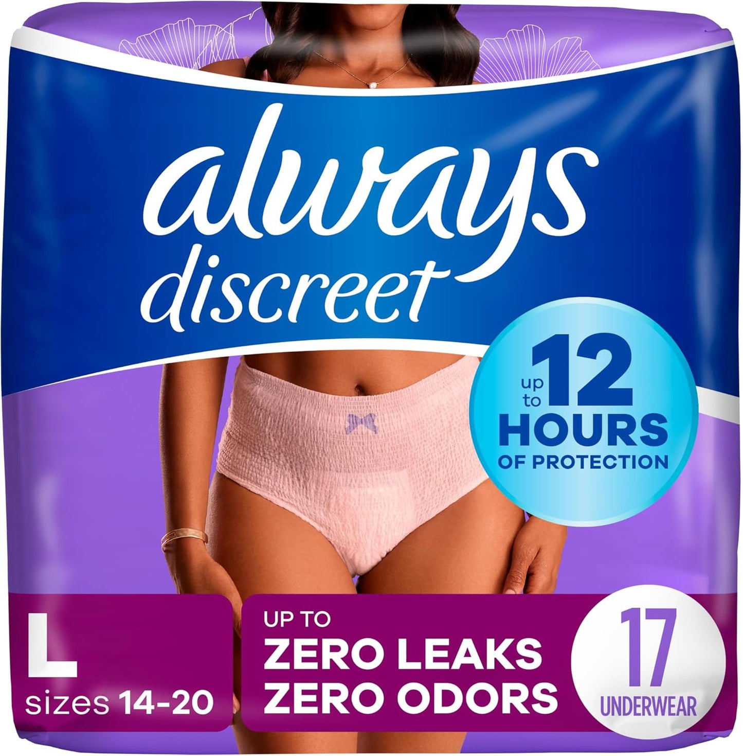 Always Discreet Maximum Protection Underwear for Women