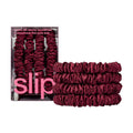 slip Skinny Scrunchies Maroon - Anti-Crease Pure Silk Set