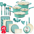 Pots and Pans Set Aqua 23-Piece Non Stick Cookware & Bakeware Set