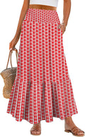 ANRABESS Maxi Skirt for Women - Flowy Boho High Waist Summer Skirt