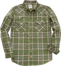 Dubinik Flannel Shirt for Men Western Pearl Snap Plaid (Style Y6FT)