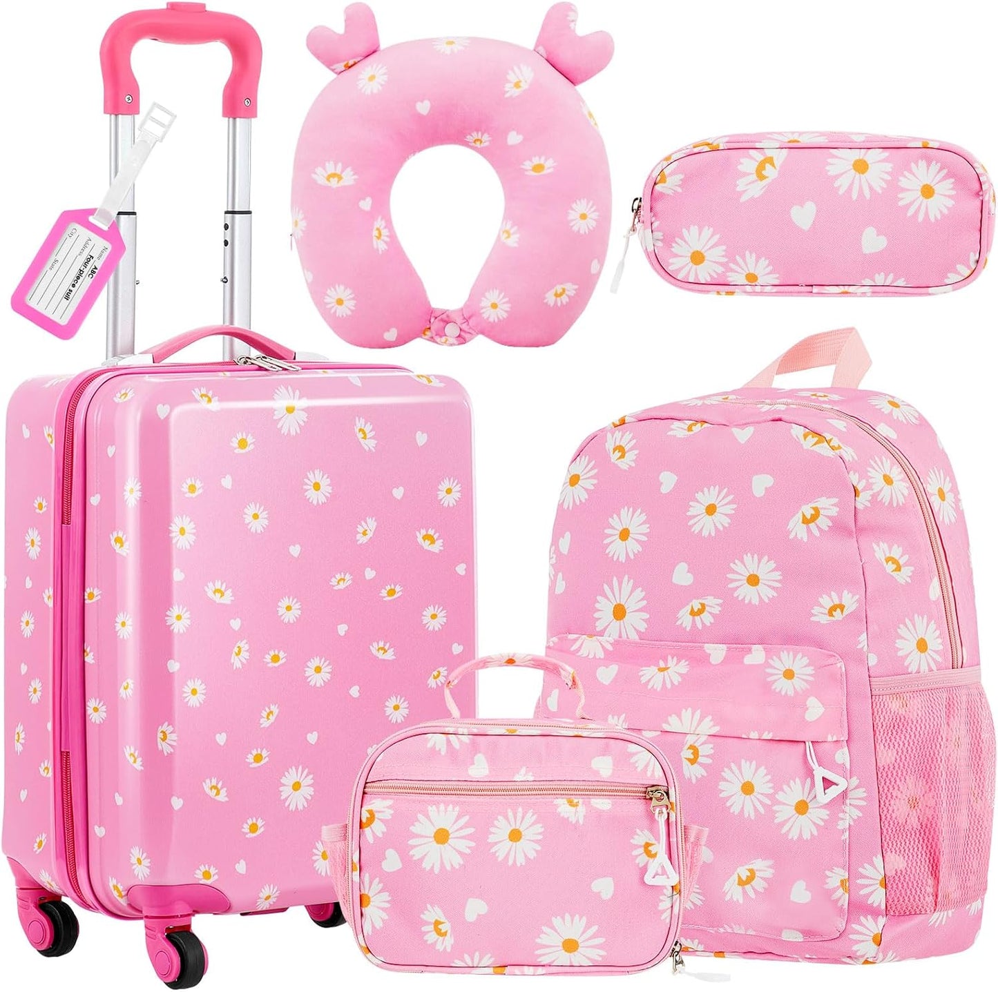 Redbaker Kids Luggage Set 6 Pcs for School Travel Fun