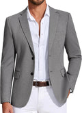 Mens Casual Blazer Knit Sport Coat for Men - Lightweight Two-Button