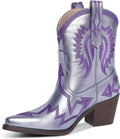 Western Boots for Women Metallic Embroidered Pointed Toe (Style H79Y)