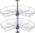 Dowell 28ft Kidney Lazy Susan, 2 Shelves - Corner Cabinet Organizer