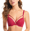 Deyllo Womens Push Up Lace Bra Comfort Padded Underwire - Lift Up Add