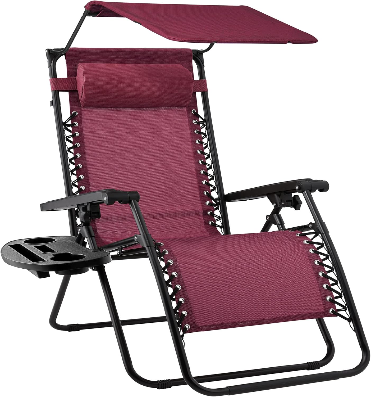 Folding Zero Gravity Outdoor Recliner Lounge Chair with Canopy