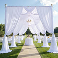 50ft 12ft White Backdrop Curtain for Wedding Parties - Extra Tall