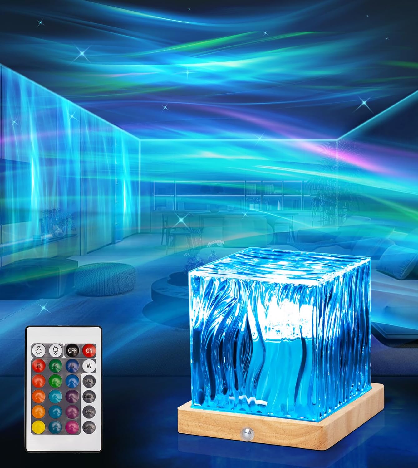 Aurora Room Projector: 16 Colors, Remote Control, Galaxy Lighting