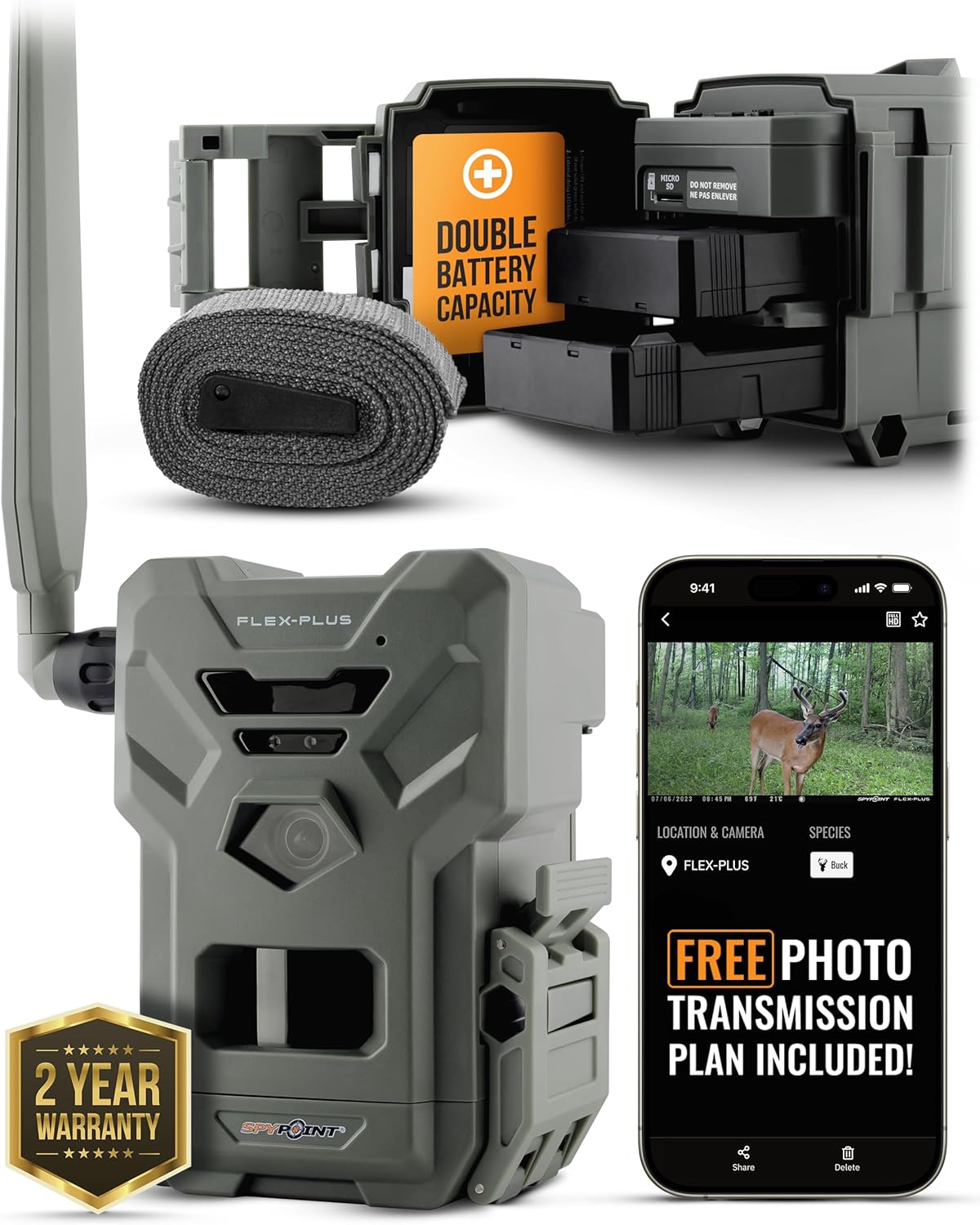 SPYPOINT Flex-Plus Cellular Trail Camera with 36MP Photos