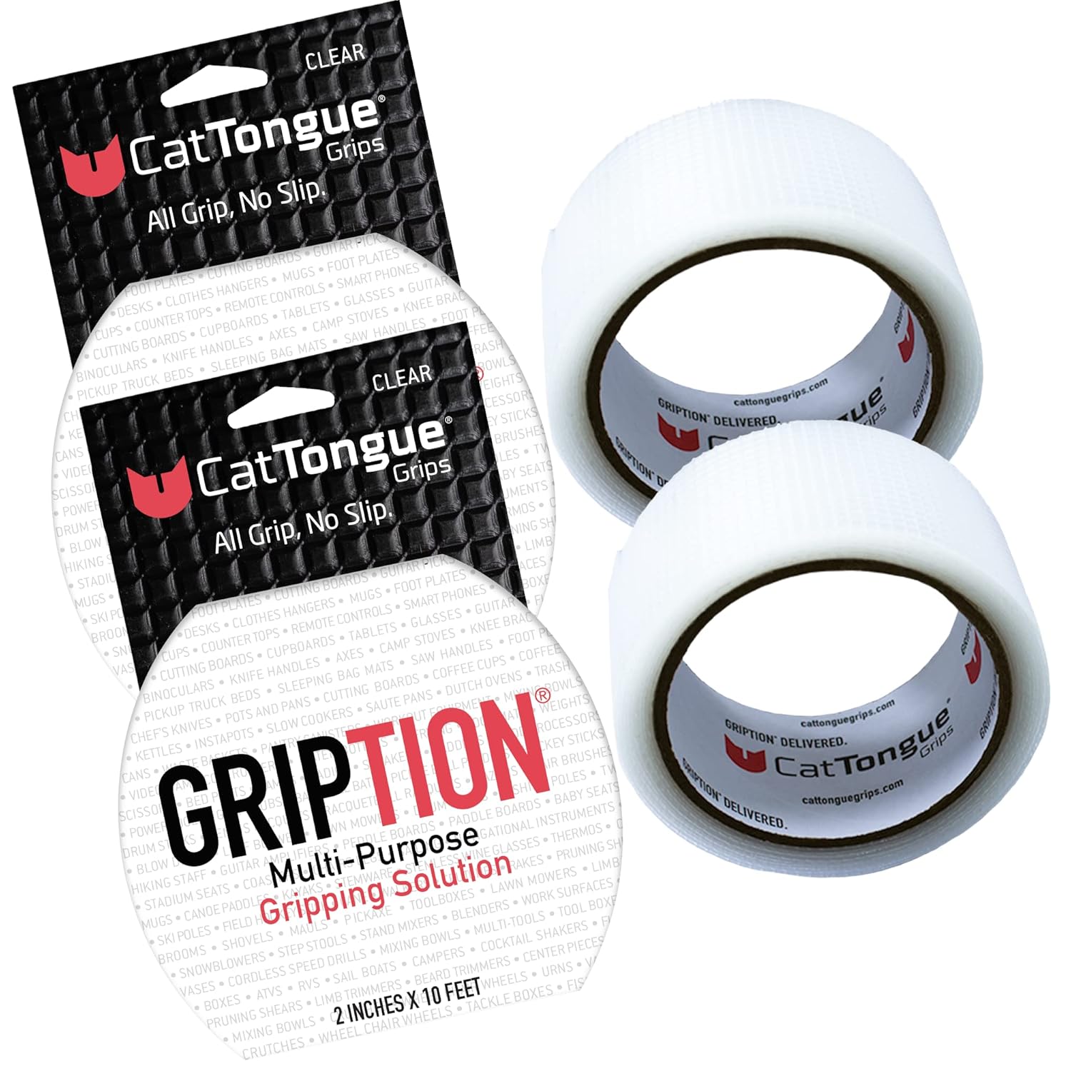CATTONGUE GRIPS Non-Abrasive Grip Tape Wrap for Tools & Sports