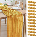 Cheesecloth Table Runner 35in x 120in 12pc - Rustic Sheer Gauze Runner