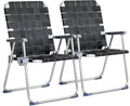 Aluminum Oversize Patio Lawn Chairs Folding Set of 2 - Portable