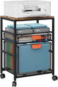 Rolling File Cart with Handle - Mobile 2-Drawer File Cabinet
