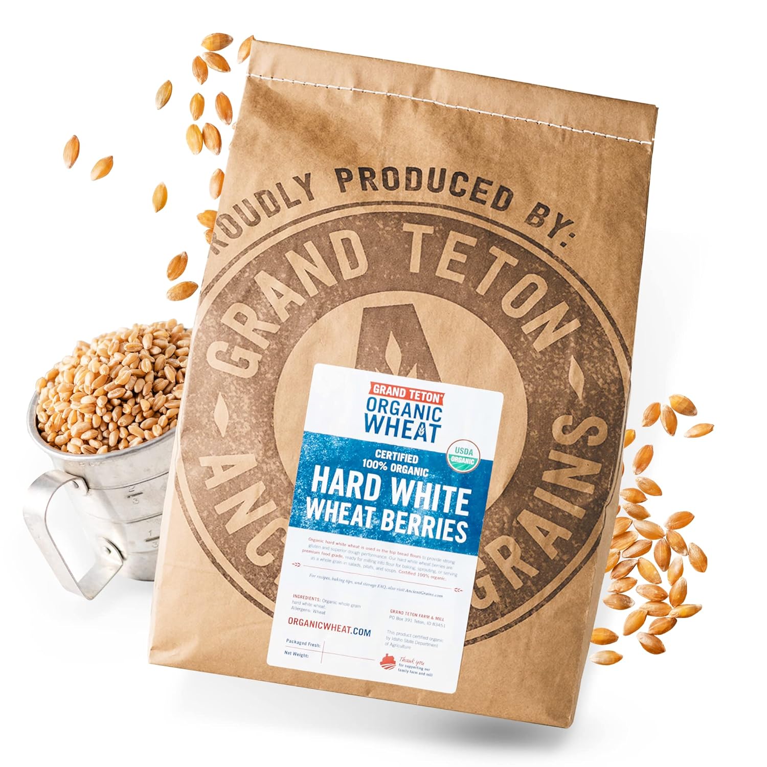 Organic Hard White Wheat Berries for Healthy Baking and Cooking