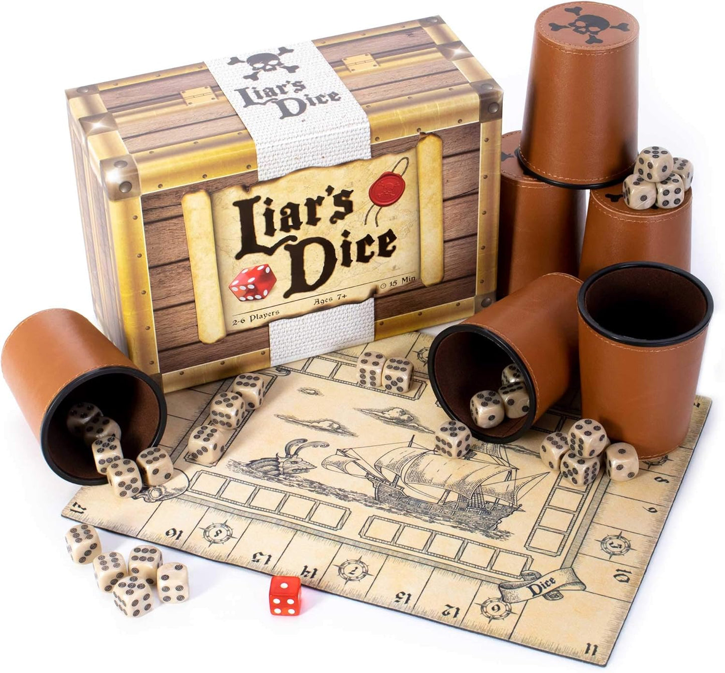 Liar's Dice Game Set - Classic Family Bluffing Fun Awaits