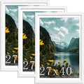 27x40 Poster Frame 3 Pack with Mat - White Wall Display