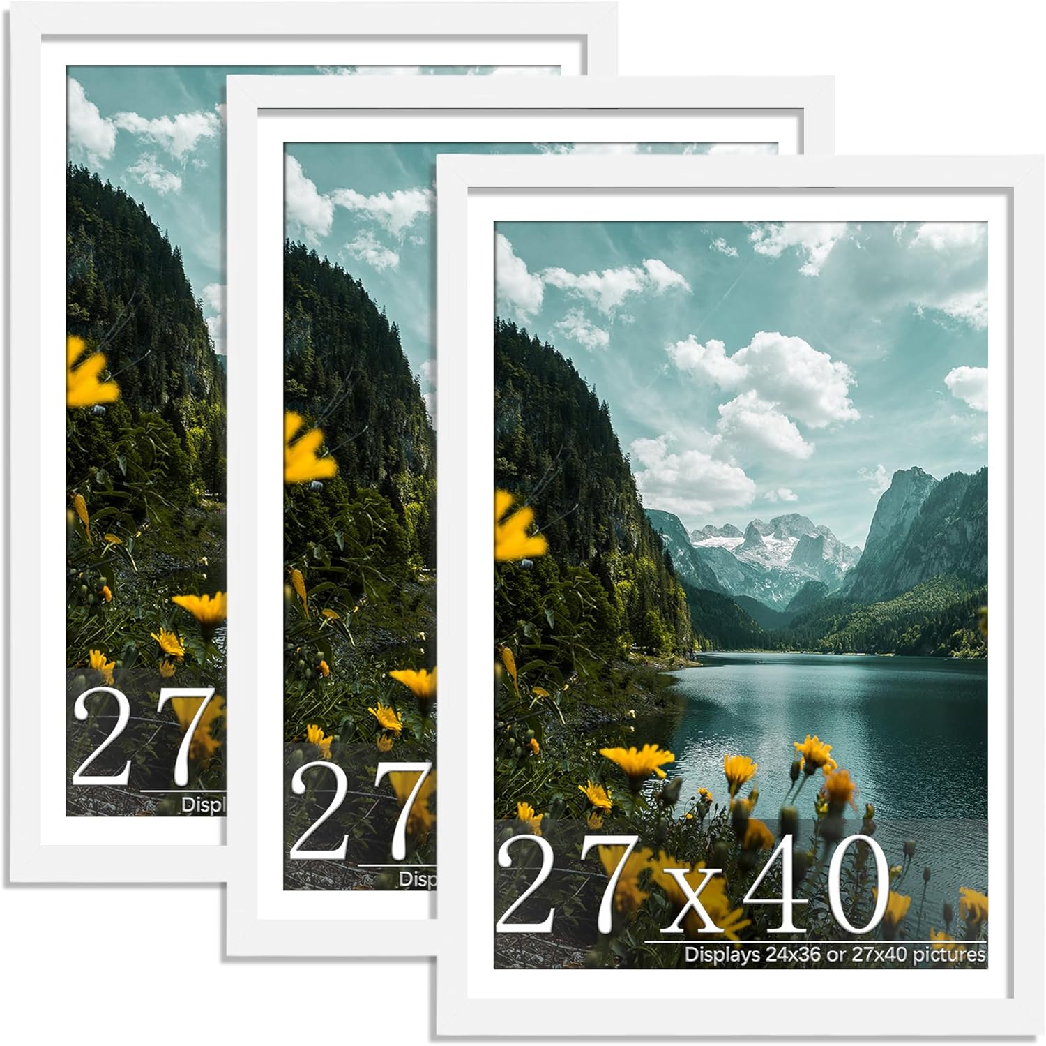 Flexible 27x40 Poster Frame 3 Pack for Wall Mounting Display