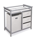 Modern Baby Changing Table with Hamper and 3 Drawers - Stylish Nursery