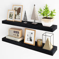 36in Black Floating Shelves Set of 2 - Invisible Bracket Wall Shelves