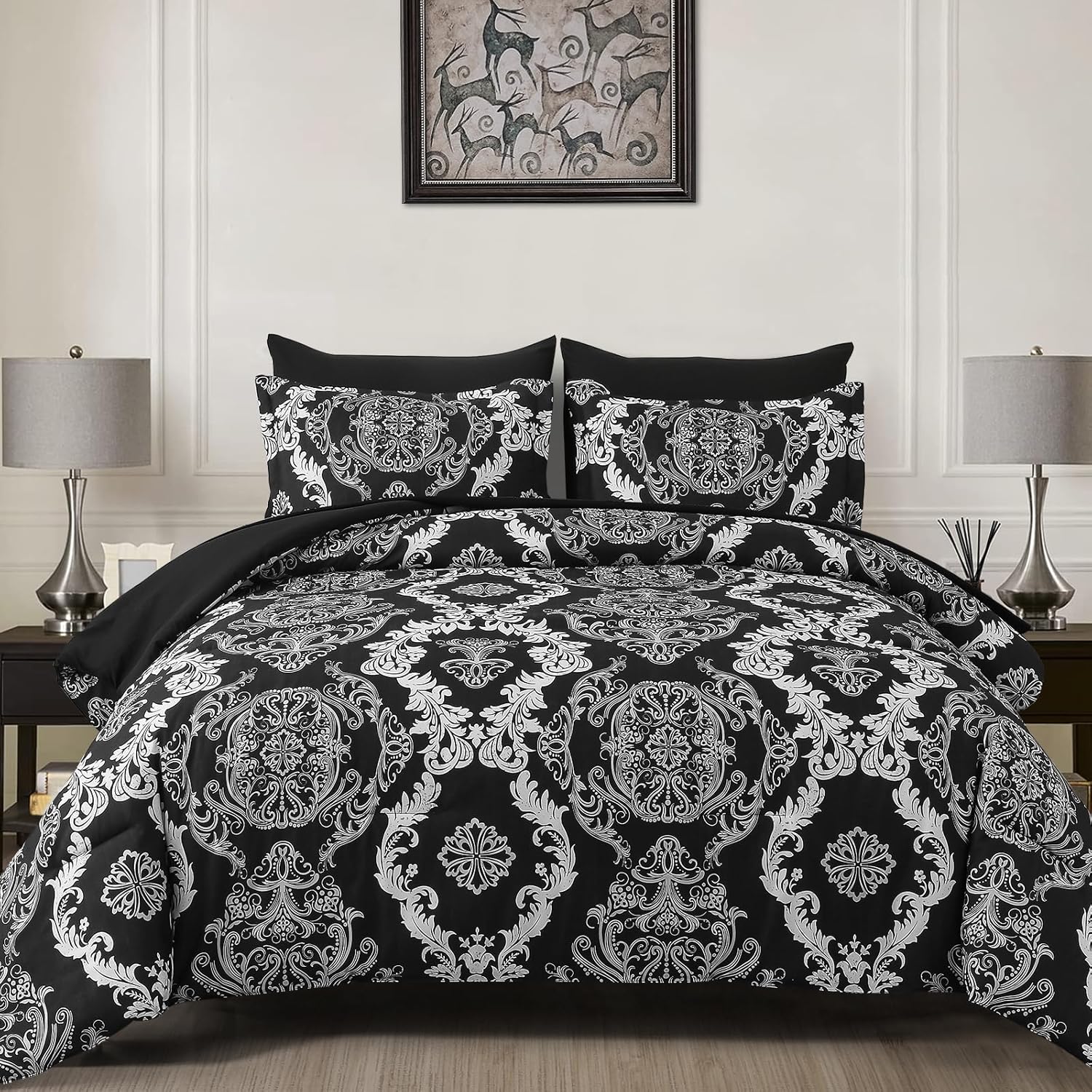 Elegant 7 Pieces Comforter Set Queen Size for All Seasons