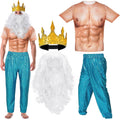 Halloween Poseidon Neptune Merman Costume Kit for Men - Complete