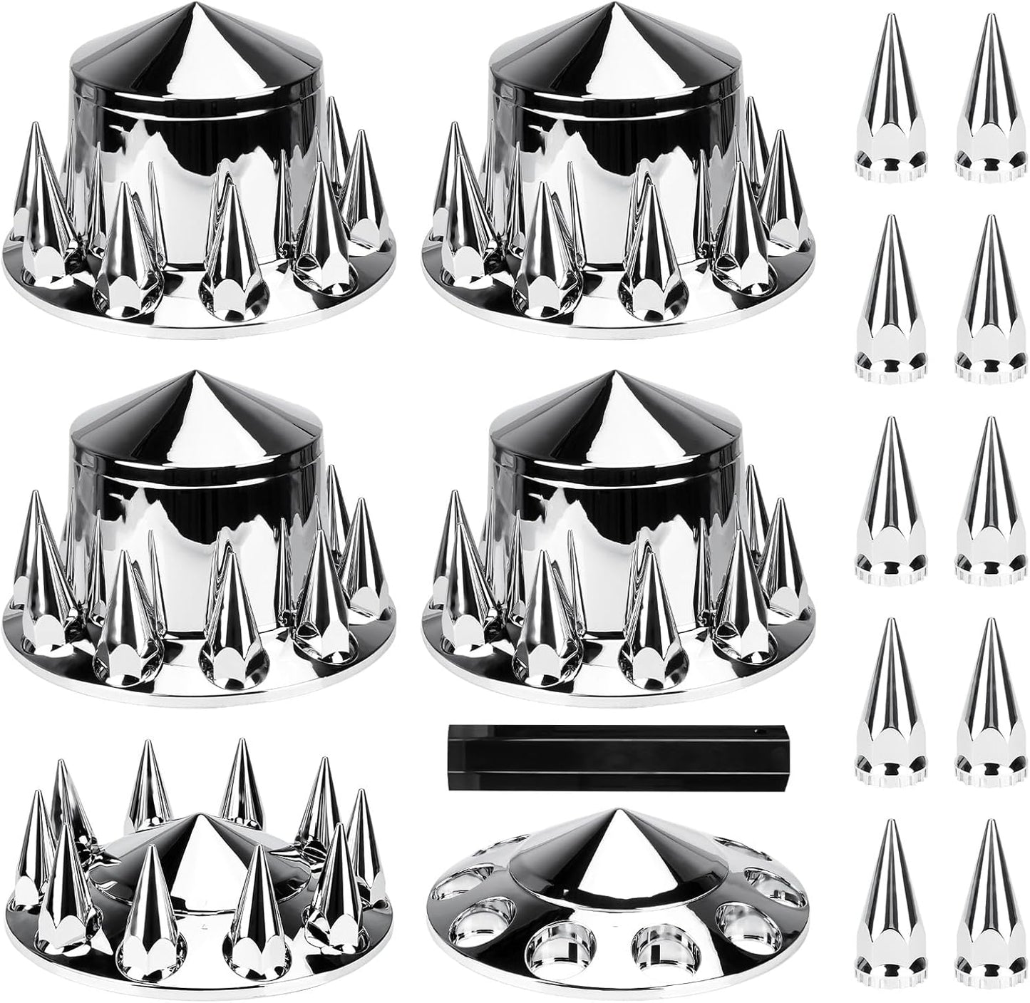 Youxmoto Chrome ABS Complete Axle Cover Set for Semi Trucks
