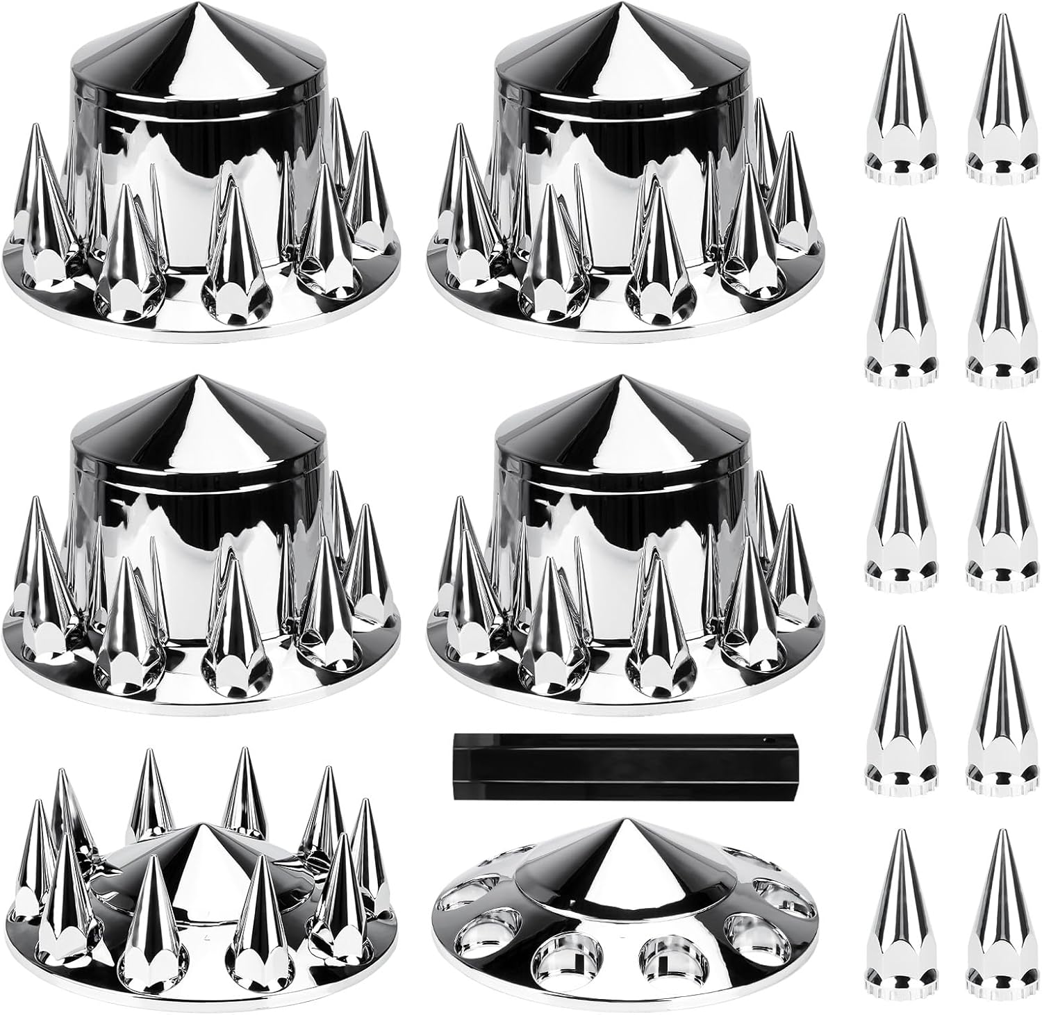 Youxmoto Chrome ABS Complete Axle Cover Set for Semi Trucks