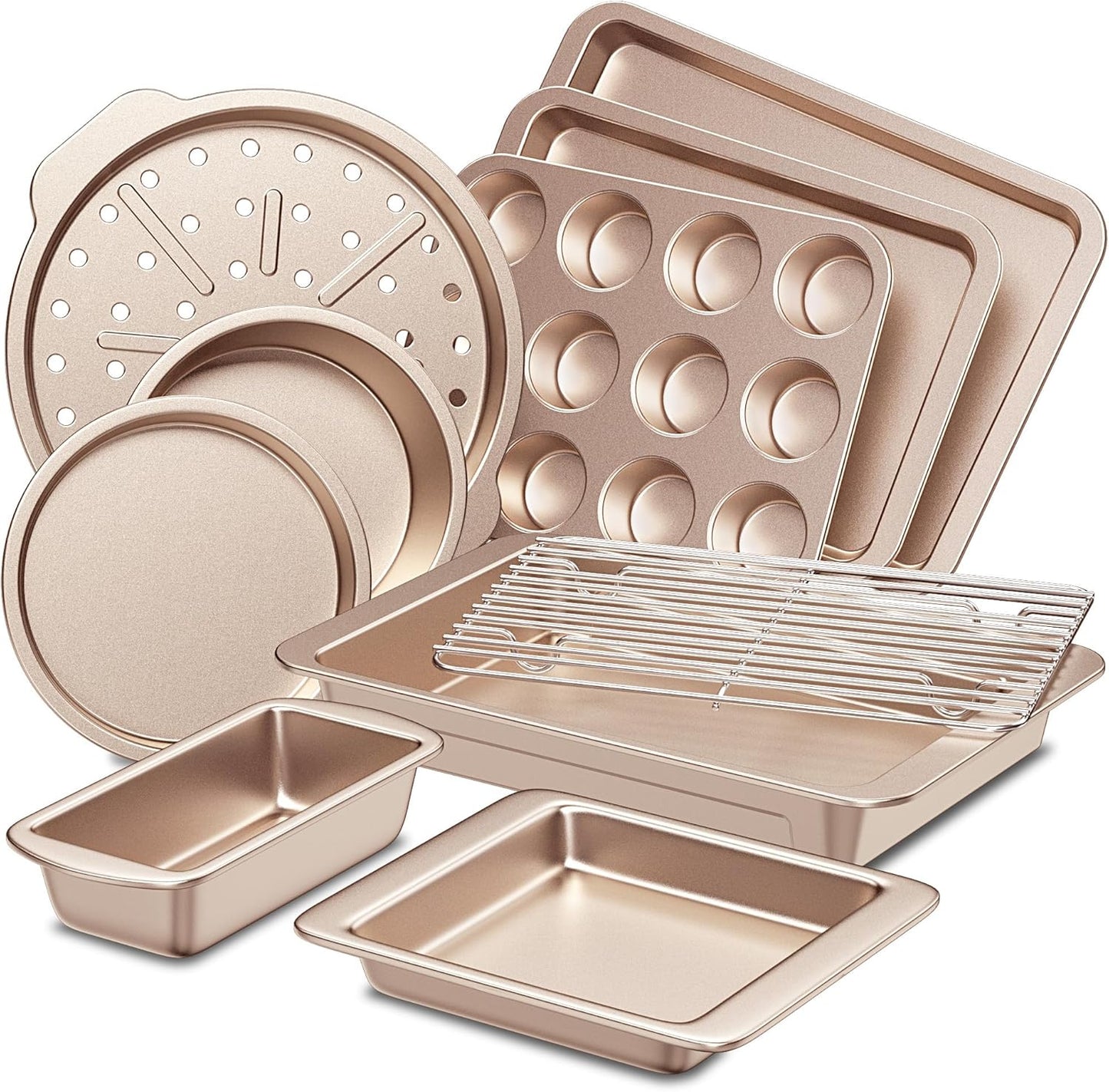 HONGBAKE Bakeware Sets - 10-Piece Nonstick Oven Pan Set