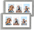 10x20 Picture Frame Set of 2 - Rustic Grey Wood with Real Glass