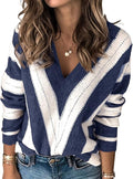 PRETTYGARDEN Women's Long Sleeve Striped Color Block Sweater