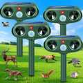 Solar Ultrasonic Animal Repellent 4-Pack - Motion Sensor Yard