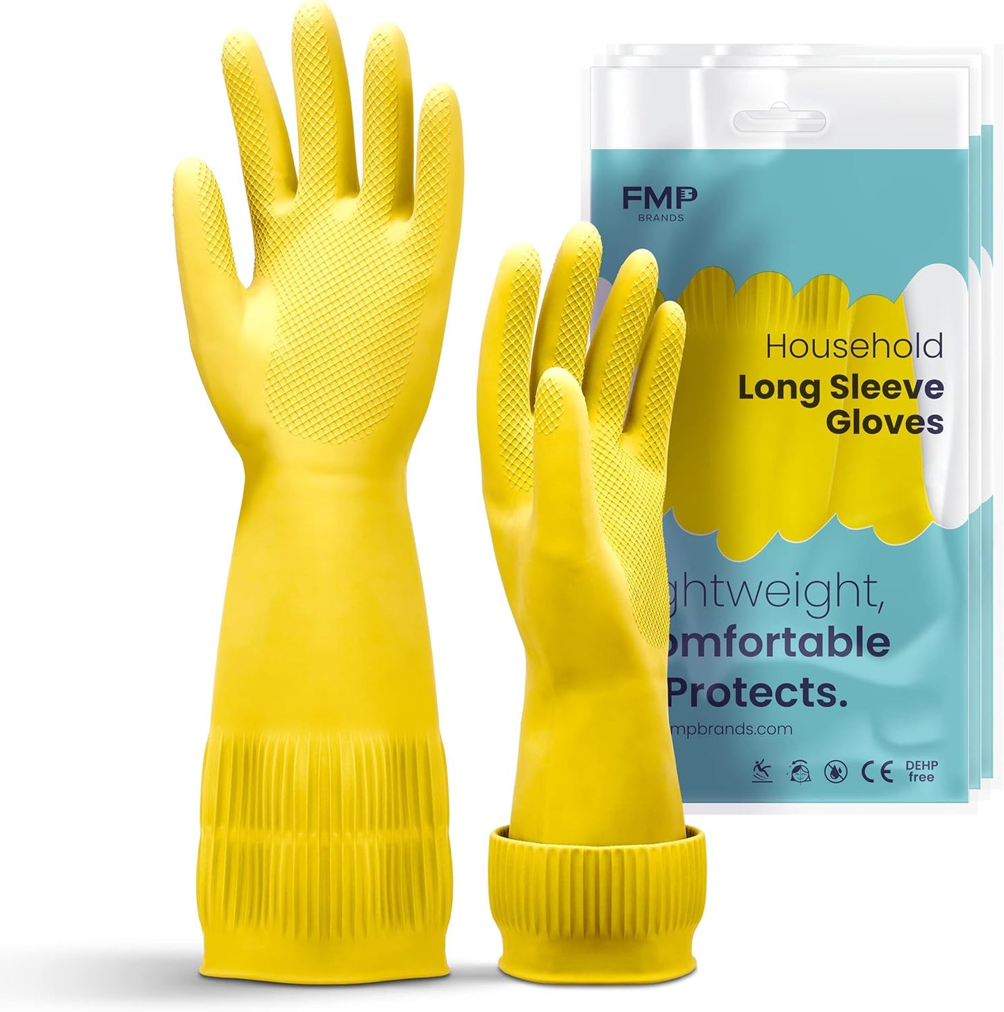 15 Inch Extra Long Rubber Dishwashing Gloves for Cleaning Tasks