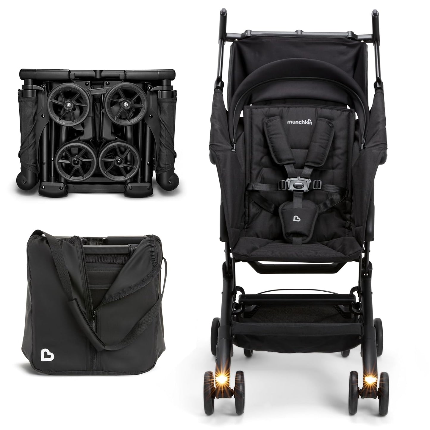 Munchkin Night Owl Lightweight Travel Stroller with Wheel Lights