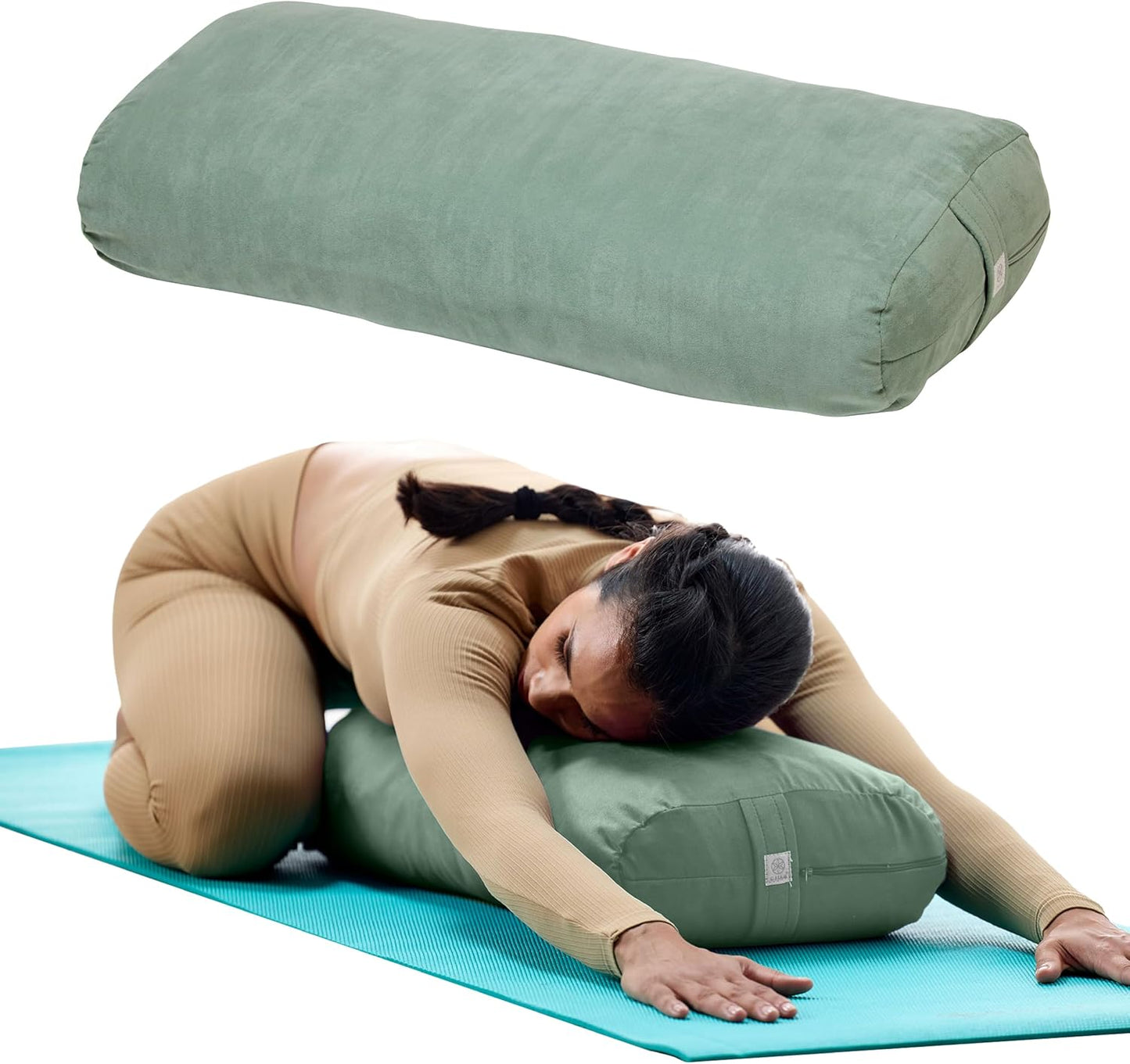 Gaiam Round Yoga Bolster Pillow for Meditation and Support