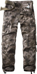 Men's Cotton Camo BDU Cargo Pants - Lightweight Baggy 8 Pockets