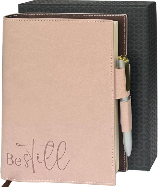 Refillable Christian Journal - Be Still Pink Notebook