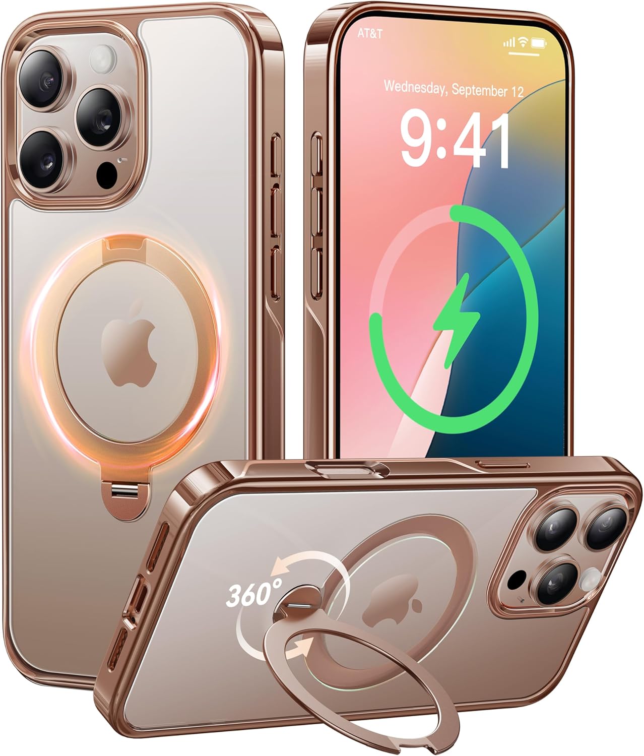 CASEKOO iPhone 16 Pro Max Case with 360 Spin Magnetic Stand