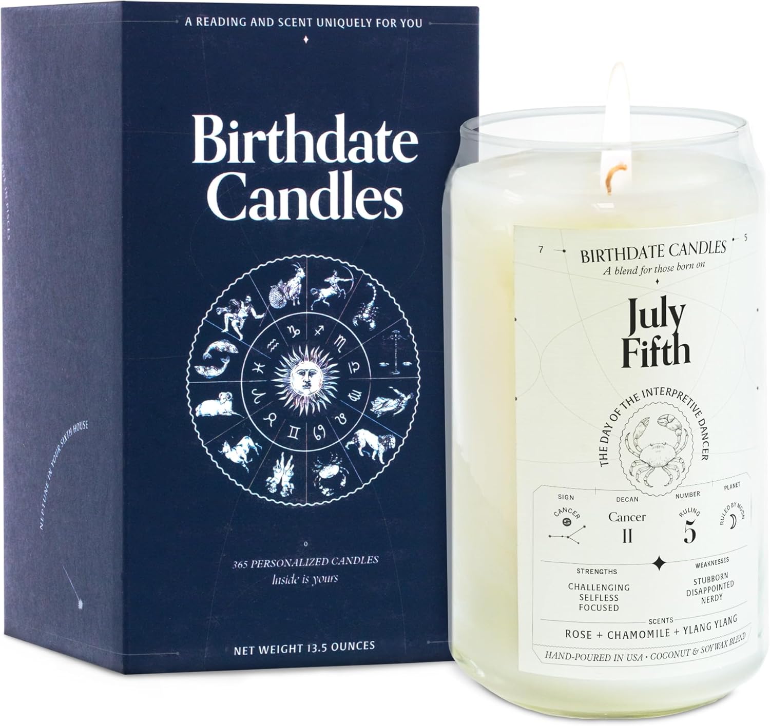 July 5 Birthdate Candles - Zodiac Scented Gift for Cancer
