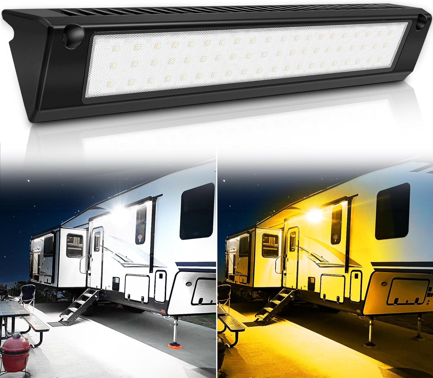 LED RV Exterior Porch Utility Light Waterproof 13 in 2800LM