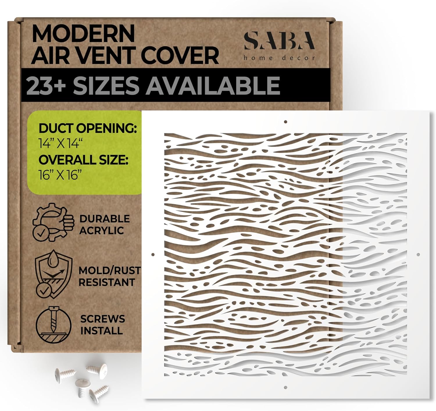 SABA Home Decor White Air Vent Cover - Stylish Acrylic Grille