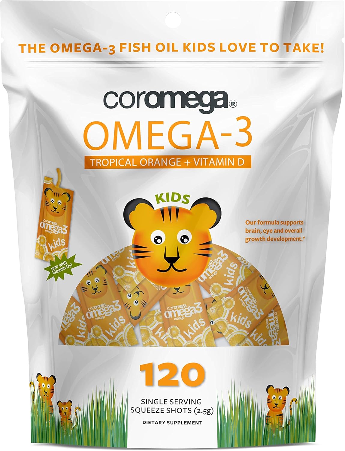 Coromega Kids Omega 3 Fish Oil Supplement for Healthy Growth