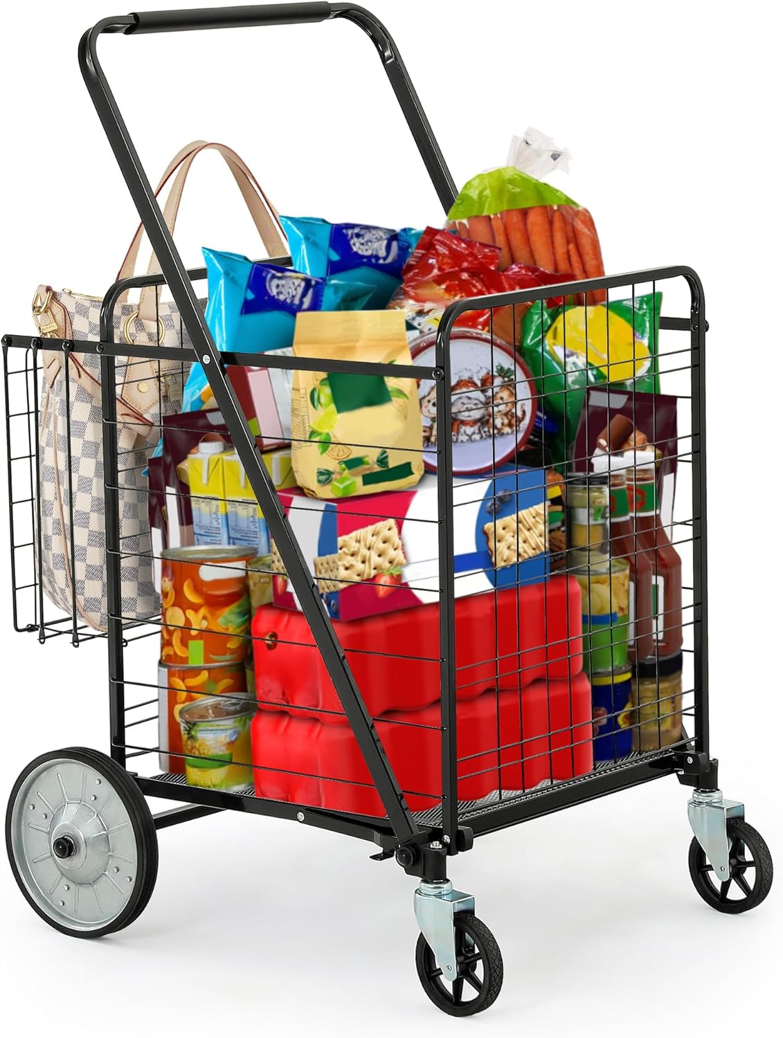 Super Jumbo Folding Shopping Cart for Heavy Duty Use and Storage
